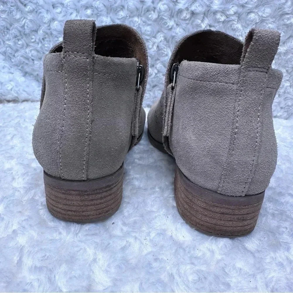 TOMS Tan Suede Perforated Deia Booties Size 7.5